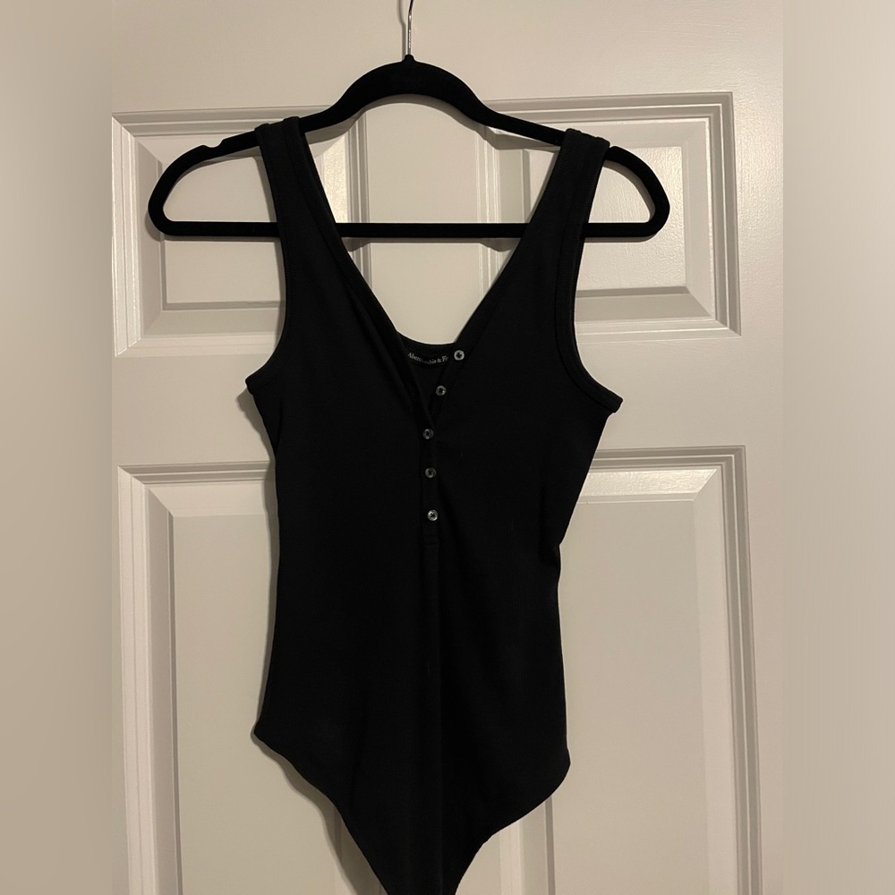Abercrombie Black Button Up Bodysuit